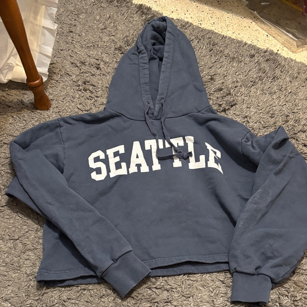 Seattle Blue cropped brandy melville Hoodie